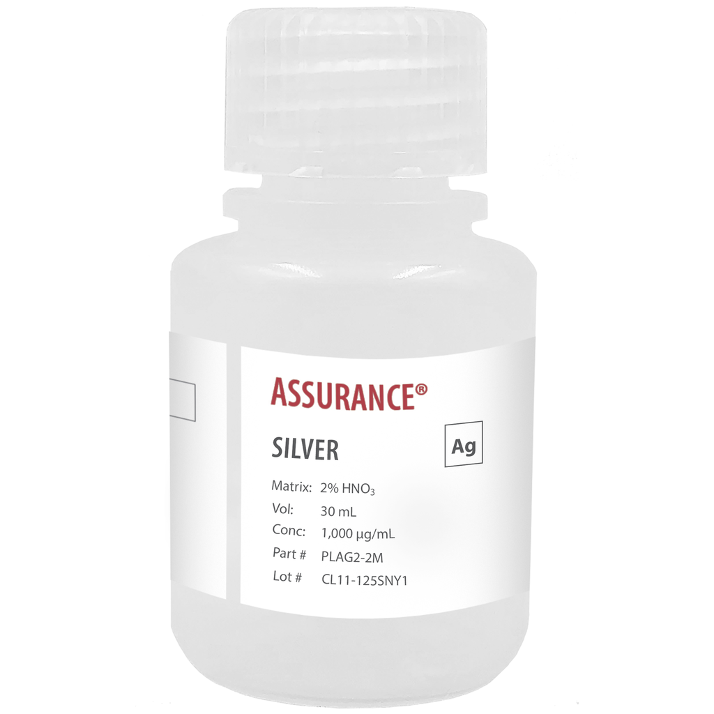 Solución Estándar de Plata de 1000 ug/mL en HNO3 2% para AA/ICP