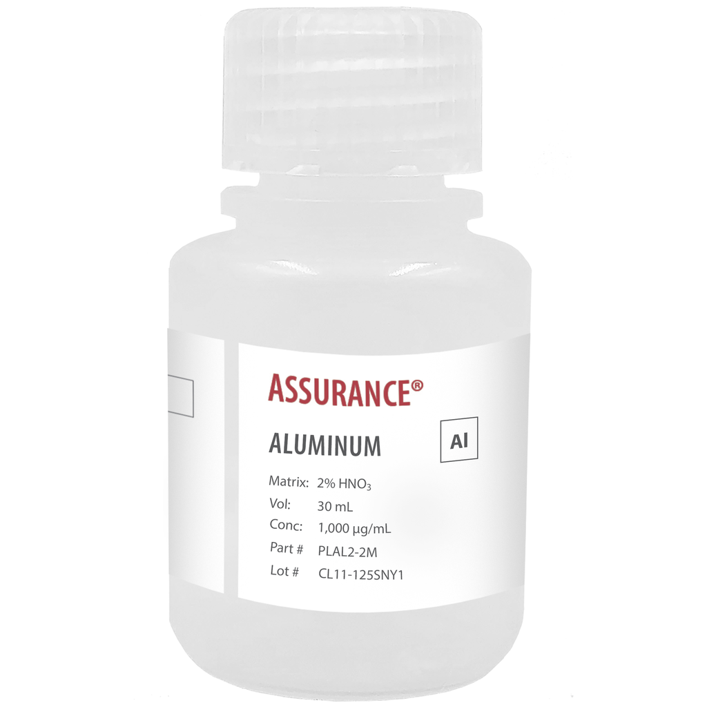 Solución Estándar de Aluminio de 1000 ug/mL en HNO3 2% para AA/ICP