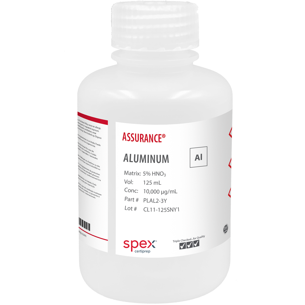 Solución Estándar de Aluminio de 10000 ug/mL en HNO3 5% para AA/ICP