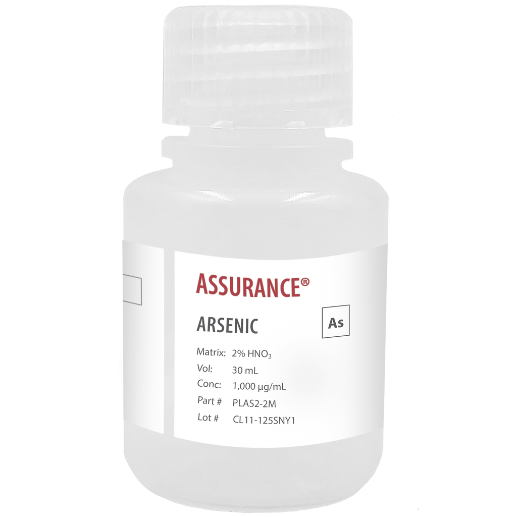 Solución Estándar de Arsénico de 1000 ug/mL en HNO3 2% para AA/ICP