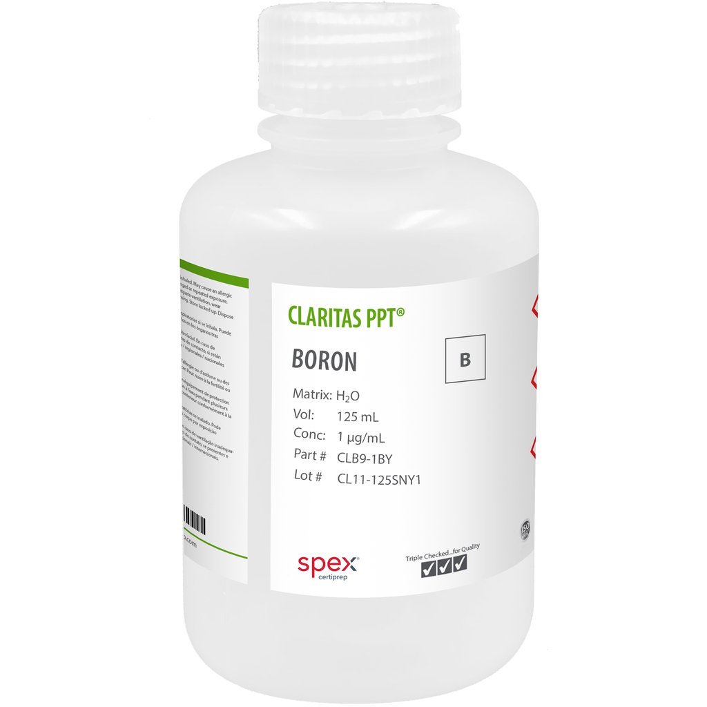Solución Estándar de Boro de 1 ug/mL en H2O para ICP-MS