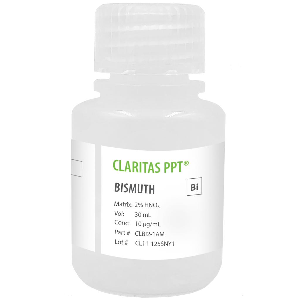Solución Estándar de Bismuto de 10 ug/mL en HNO3 2% para ICP-MS