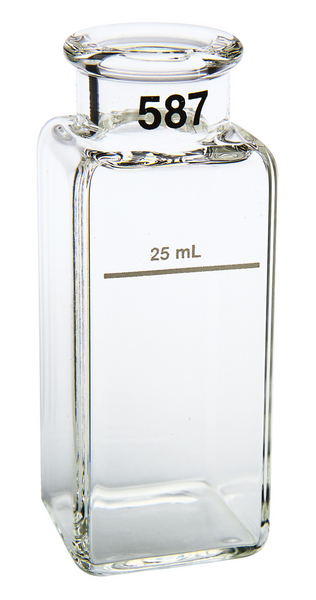 Celdas Cuadradas de Vidrio de 1" Apareadas con Marcación a 25 ml
